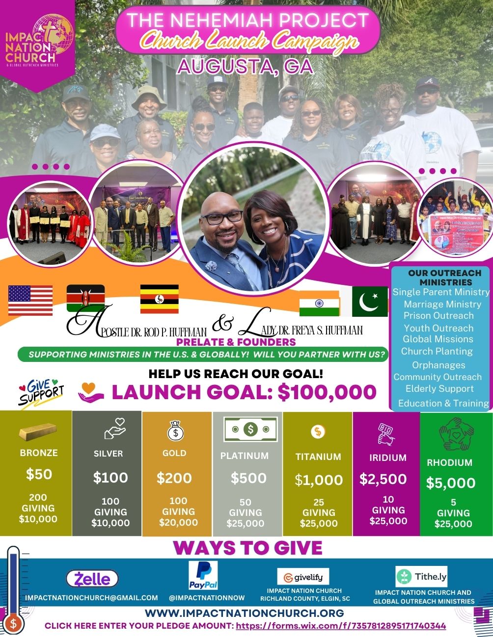 Impact Nation Church launch partnership information.